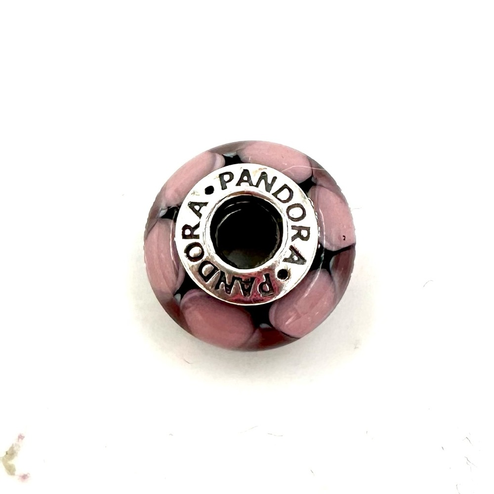 PANDORA ALE S 925 Purple Lavender Murano Glass Charm Vintage Retired 790635 - Picture 3 of 6